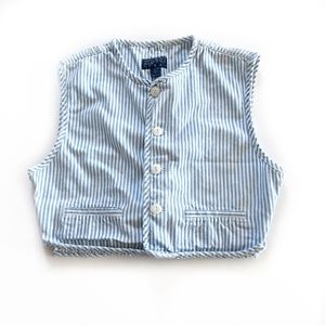 Vintage Pinstripe Short Crop Vest Medium 1980s